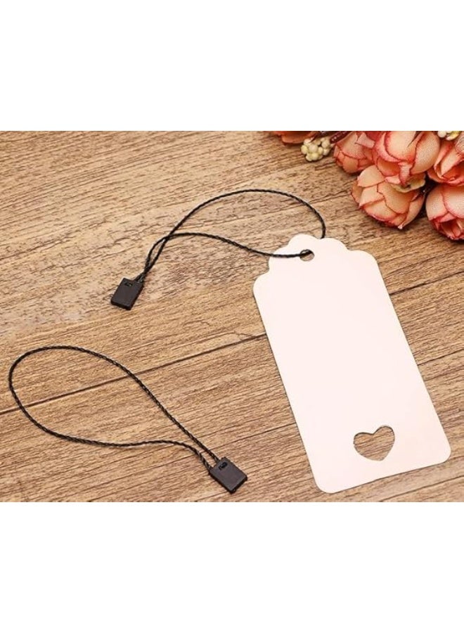 خيط لتعليق الملابس وشنط الهدايا وبطاقات الاسعار والاحذية، حلقة قفل بمشبك وخطاف، حبل للاحزمة، مربعات الجيب، ملحقات ملصقات الامتعة، 1000 قطعه من النايلون مقاس17سم (الاسود) - Image 2